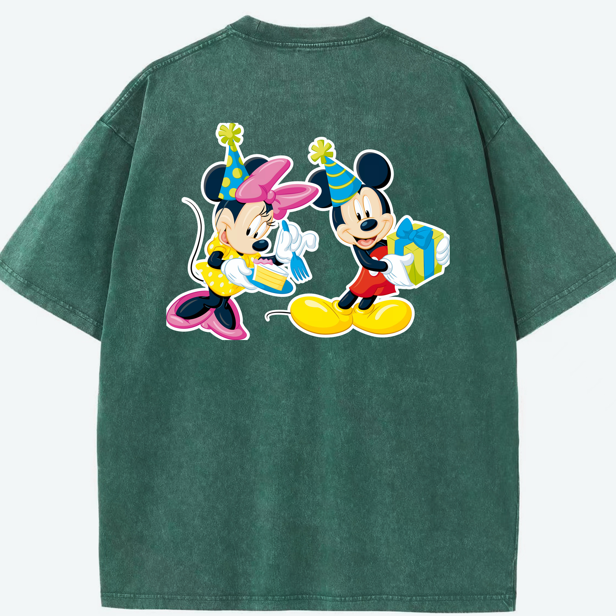 （画像用） ミッキーマウス Mickey Mouse 綿100% ヴィンテージ風 半袖Tシャツ（背面プリント）